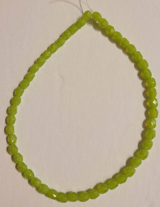 Light Green Faceted Crystal Round - 4mm