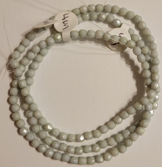 Opaque Light Gray Faceted Crystal Round