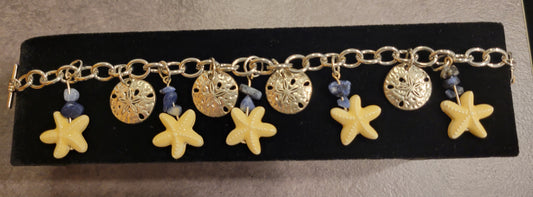 Bracelet - Starfish Charms - Toggle Clasp - 8 1/4"