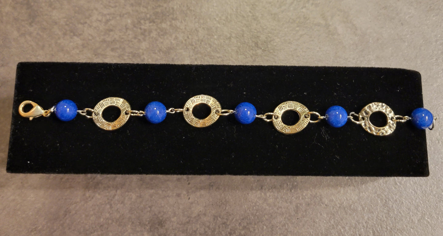 Bracelet - Blue & Silver - Approx. 7 1/2"