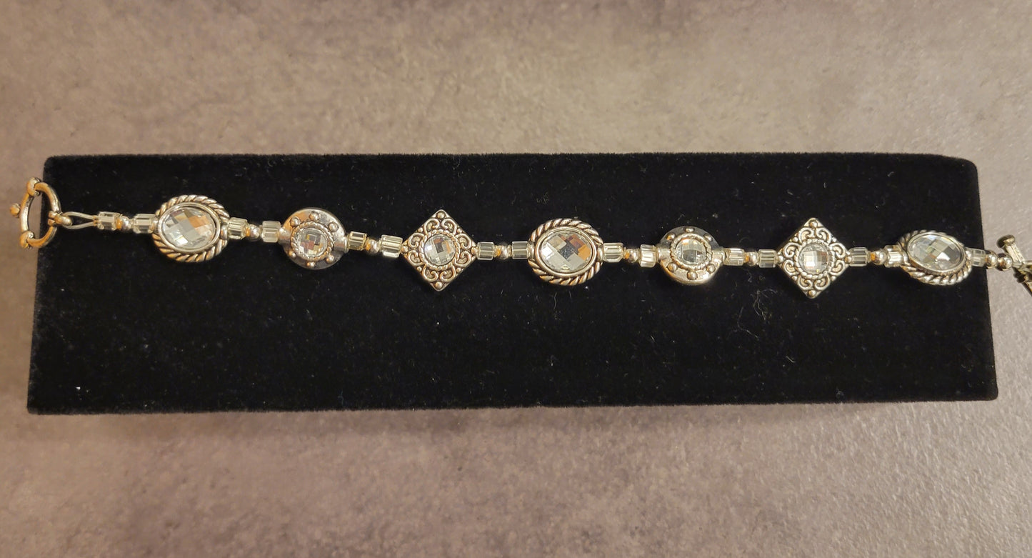 Bracelet - Crystal & Silver - Approx. 8 1/2"