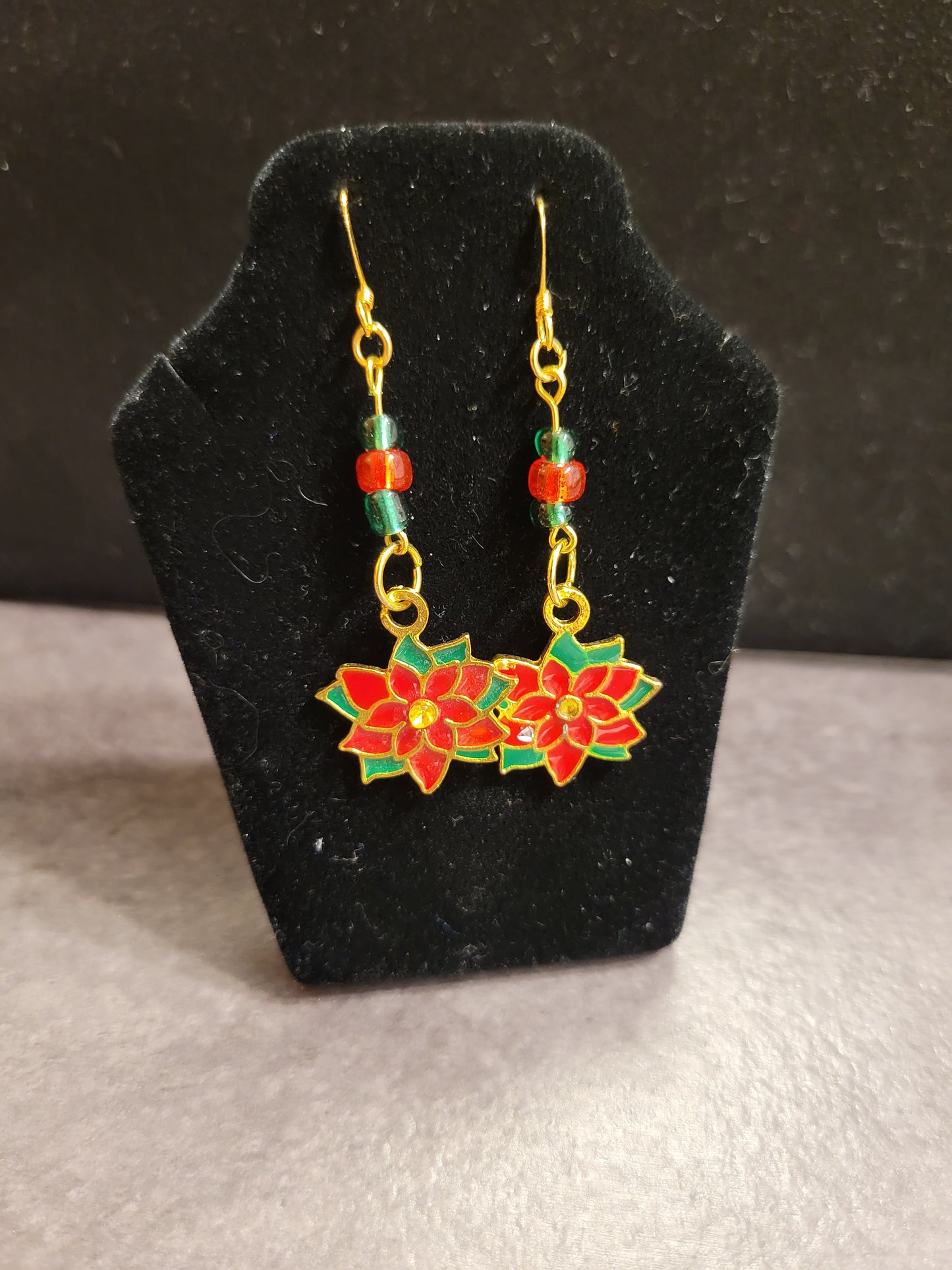 Earrings - Poinsettias