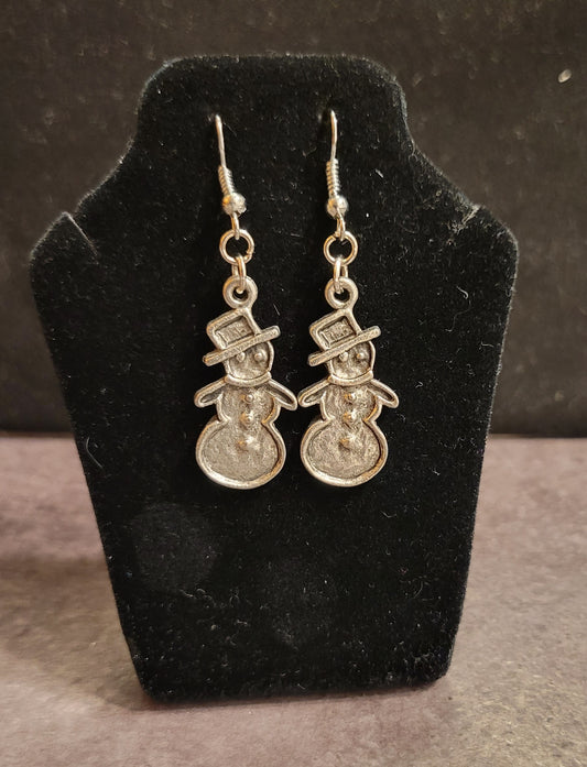 Earrings - Silver Snowmen