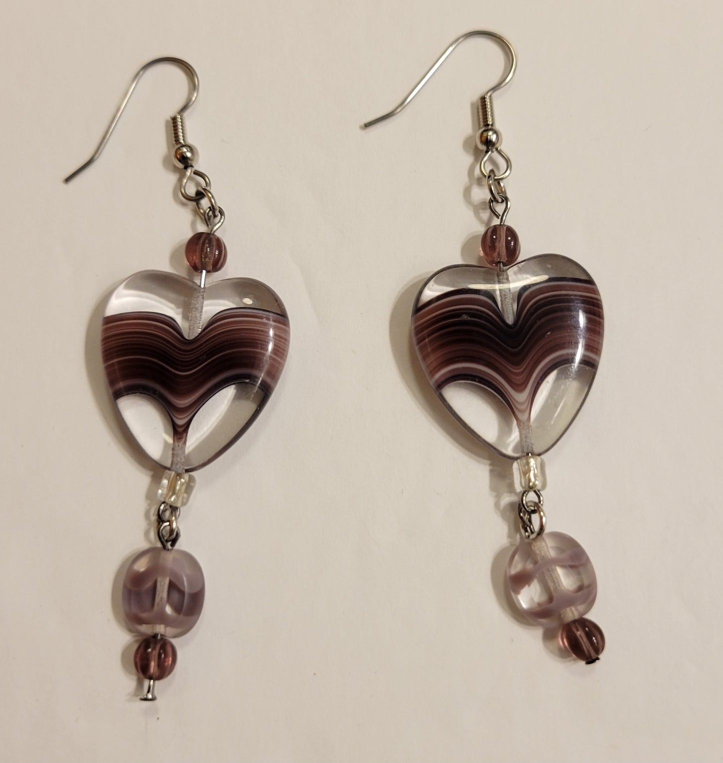 Earrings - Dusty Purple Heart