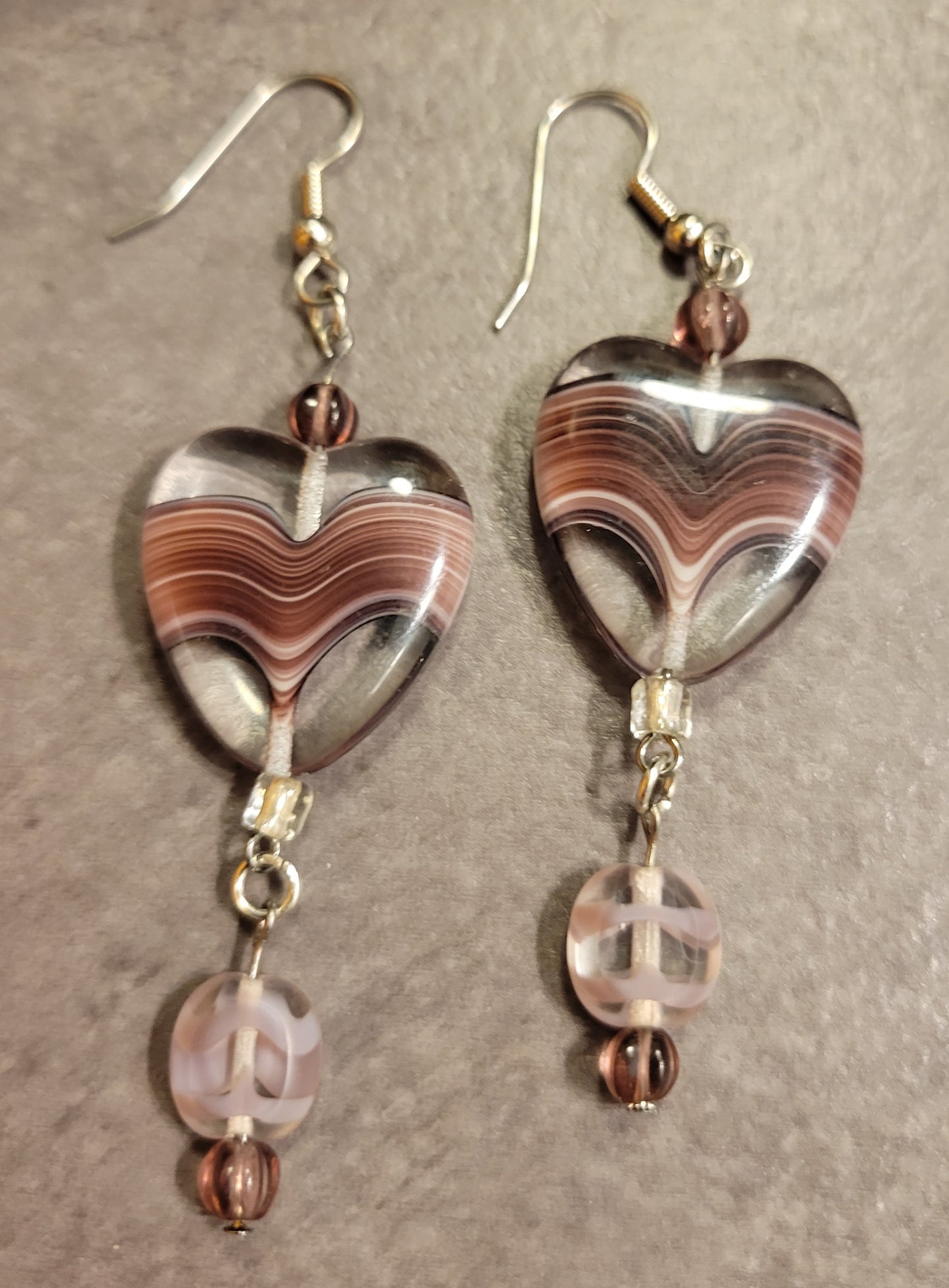 Earrings - Dusty Purple Heart