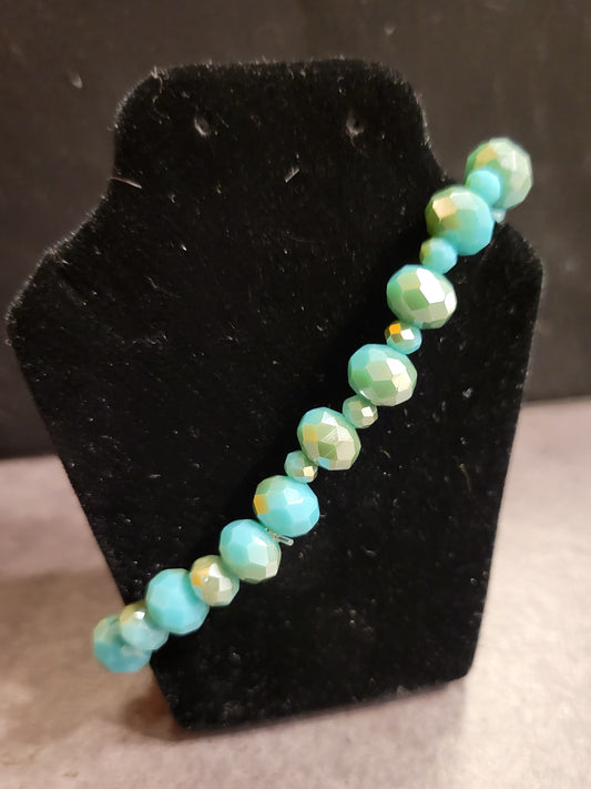 Stretch Bracelet - Faceted Turquoise - Approx. 7 1/2"