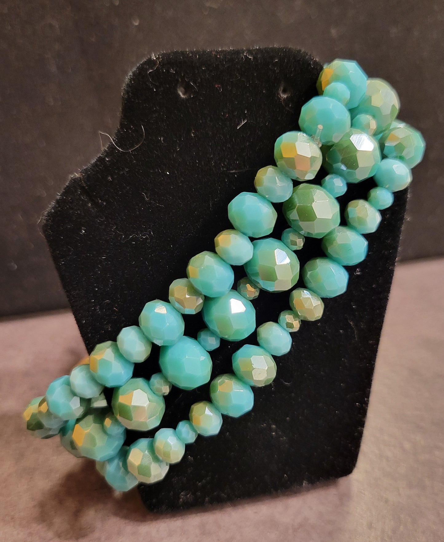 Stretch Bracelet - Faceted Turquoise - Approx. 7 1/2"