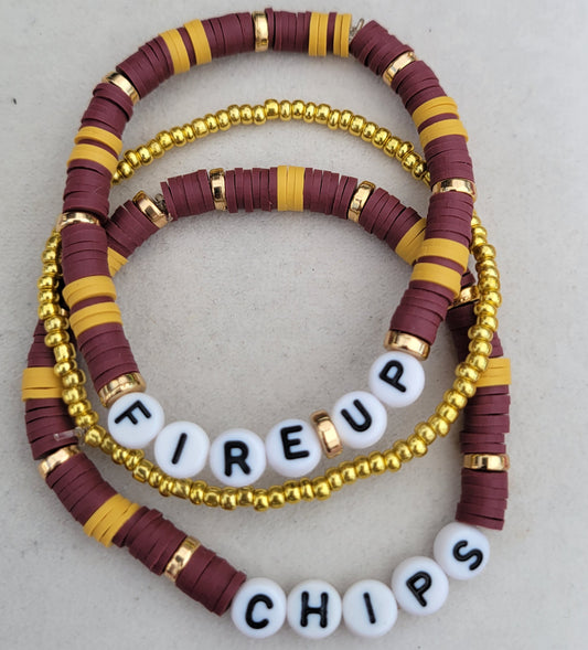 Fire Up Chips - Heishi Stretch Stack - Approx. 7 1/2"