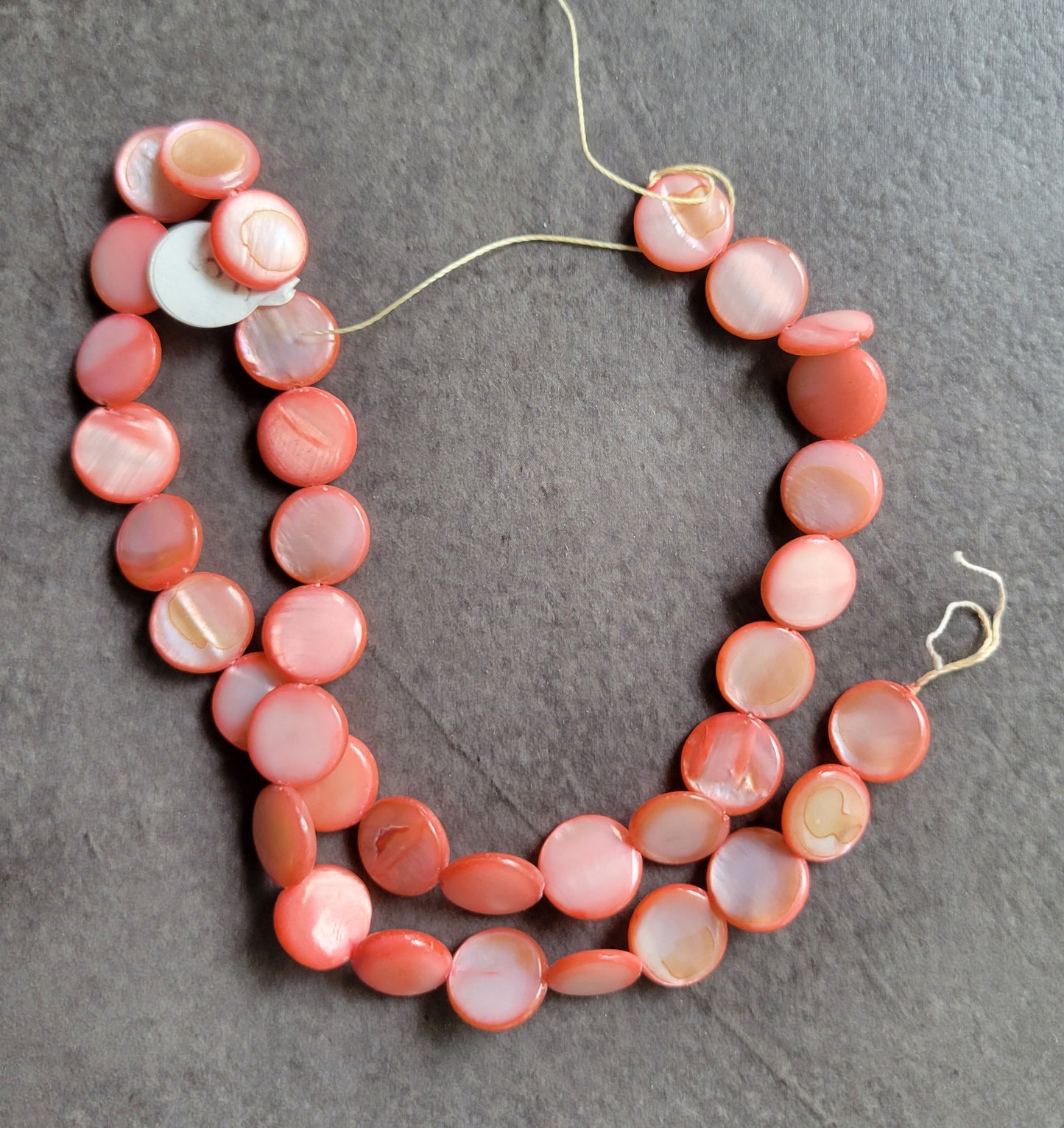 Dark Coral - Mother-of-pearl shell (dyed) Beads