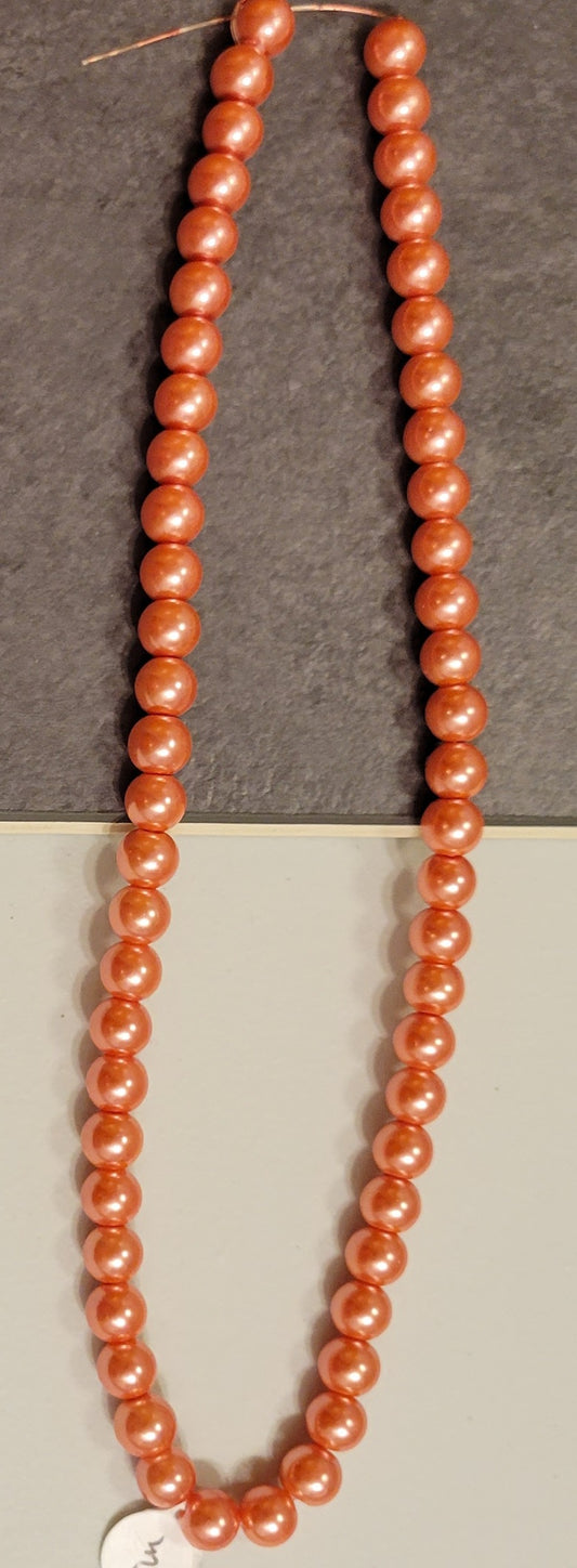 Metallic Peach 8 mm Bead Rounds