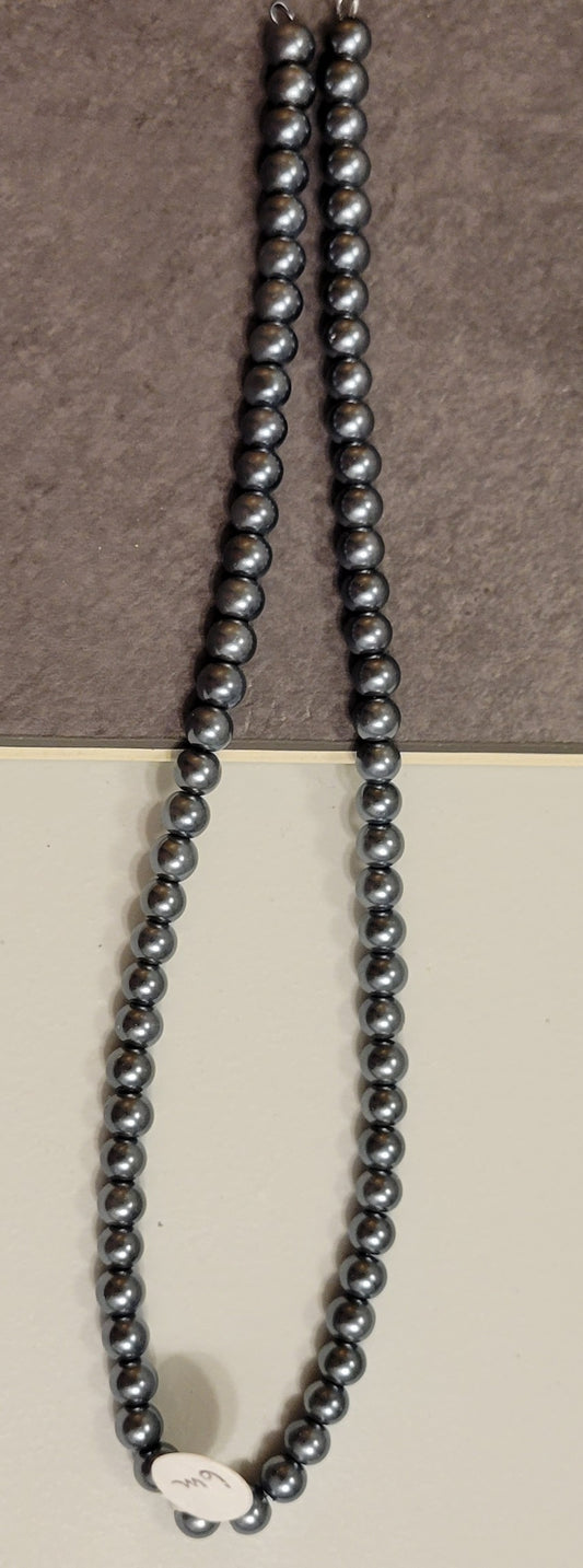 Dark Silver 6 mm Bead Rounds