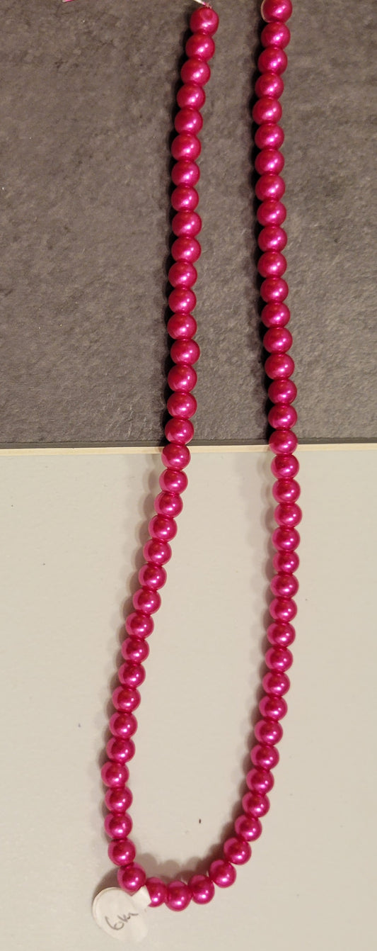 Dark Pink 6 mm Bead Rounds