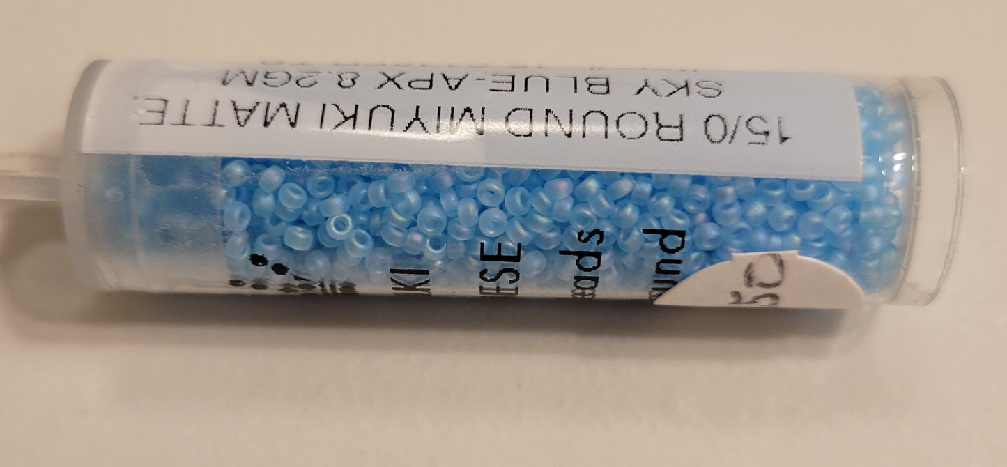 Sky Blue 15/0 Miyuki Round Seed Beads