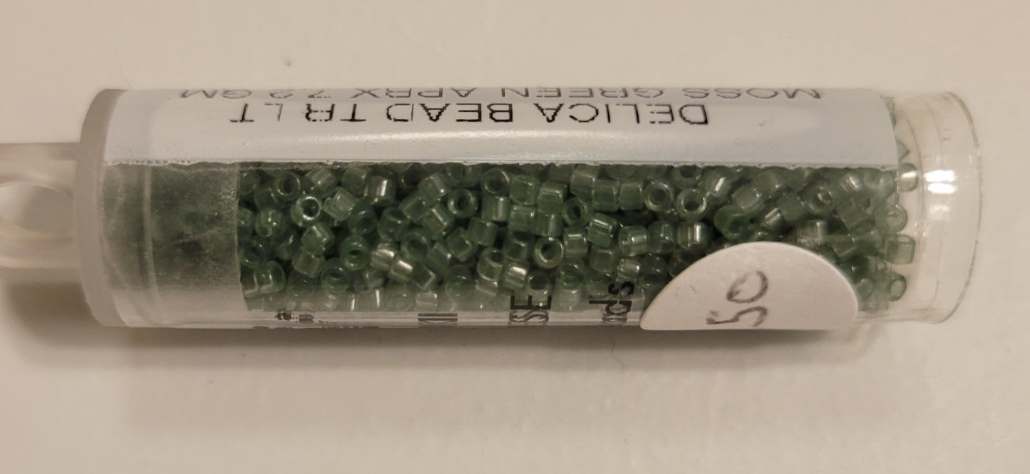 Transparent Light Moss Green 15/0 Miyuki Seed Beads