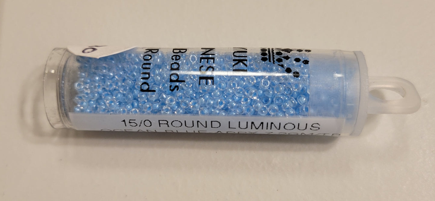 Luminous Ocean Blue 15/0 Miyuki Round Seed Beads