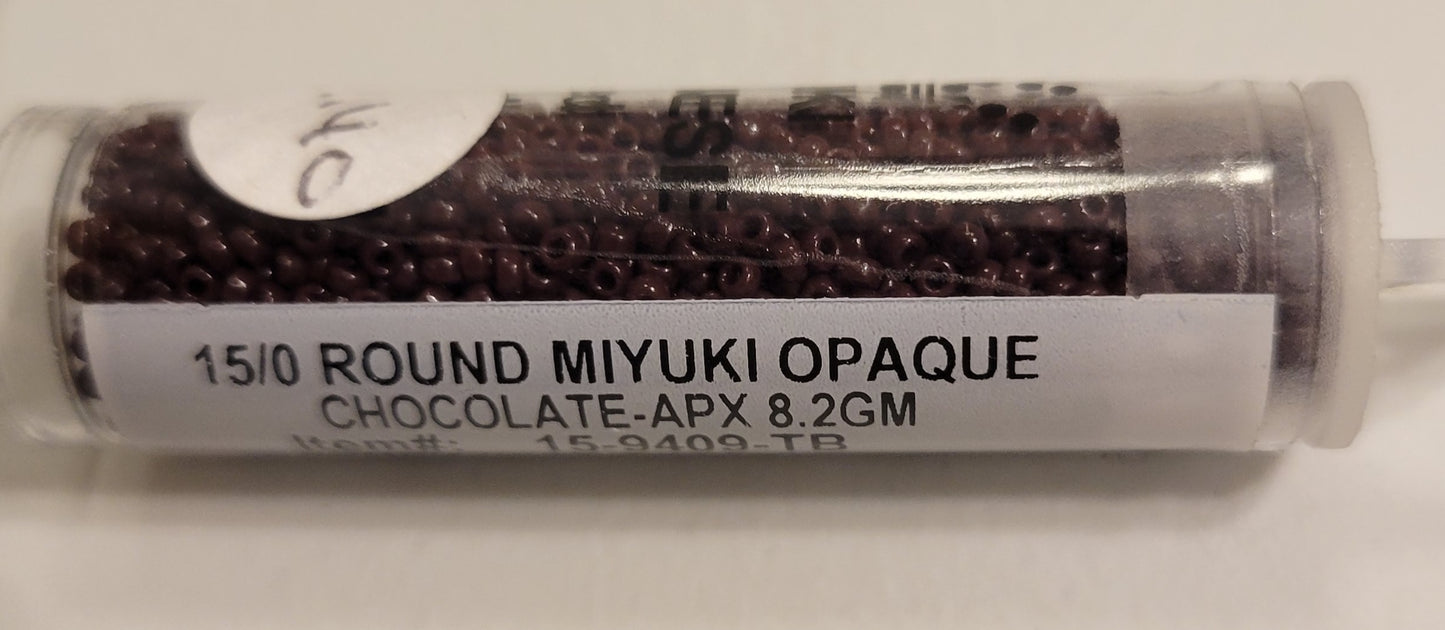 Opaque Chocolate 15/0 Miyuki Round Seed Beads